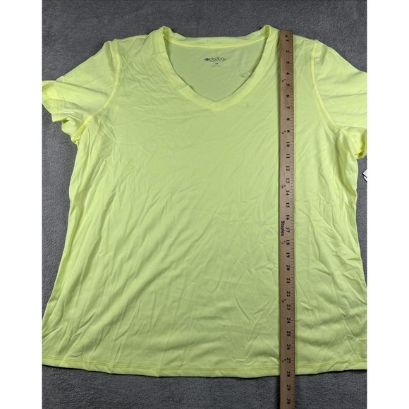 NWT ID Ideology Plus Size Solid Essentials Active Tee Neon Yellow Size 2X - Picture 3 of 10
